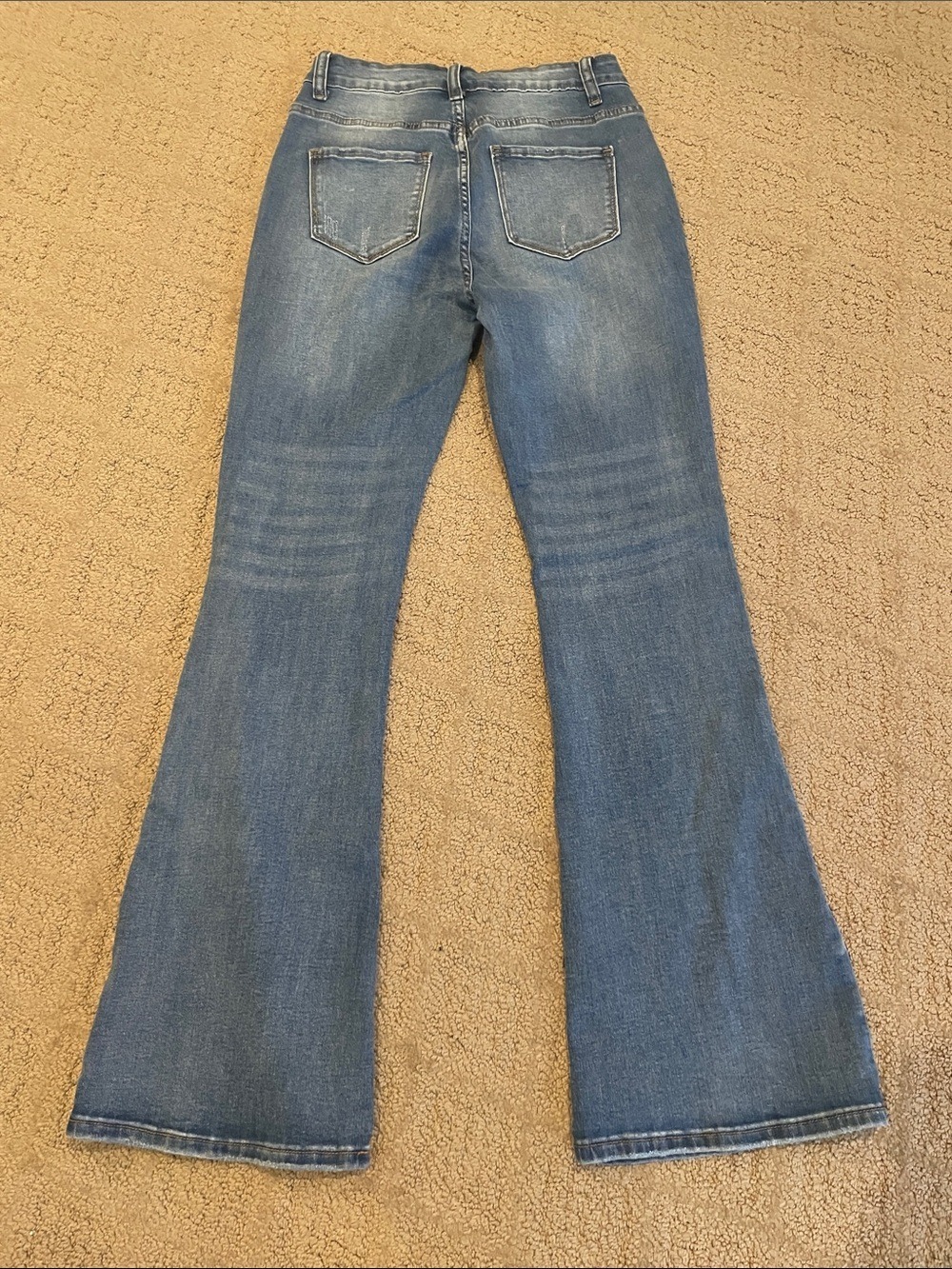 Amazon Women's Blue Flare Jeans - Mid Wash - Picture 2 of 5